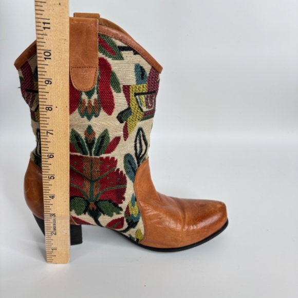 L'Artiste Grazia Embroidered Leather Cowboy Boots 41 Tapestry Boho Western Rodeo - Picture 10 of 11